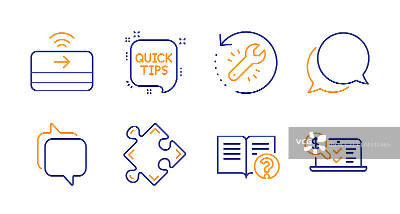 信使聊天消息和帮助图标集图片素材