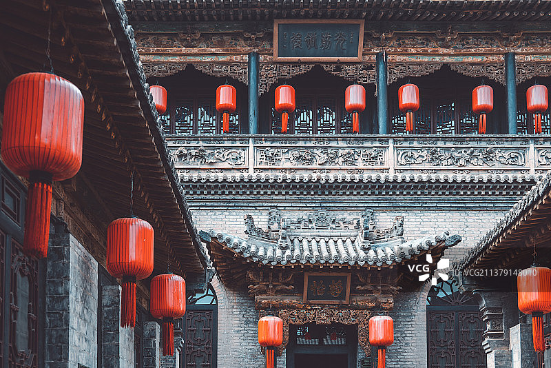 山西乔家大院 在中堂图片素材