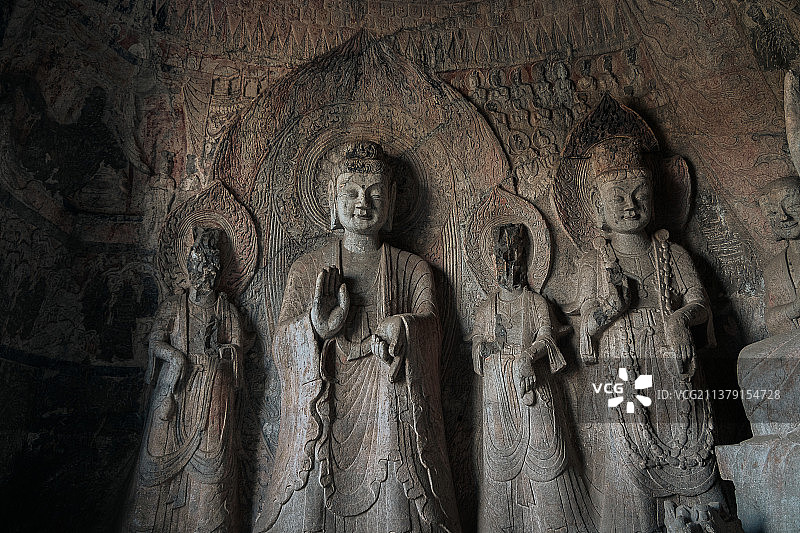 龙门石窟宾阳中洞图片素材