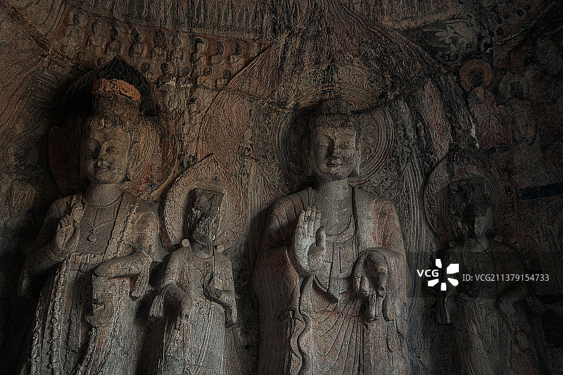 龙门石窟宾阳中洞图片素材