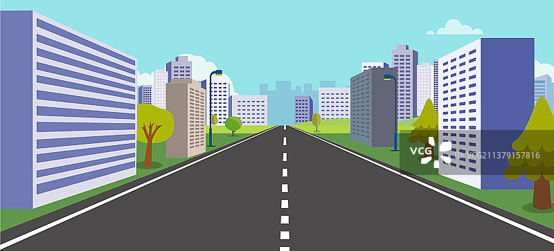 透视小镇与自然背景图片素材