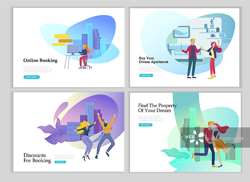 房地产投资着陆页模板图片素材