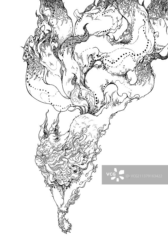 山海经九尾狐图片素材