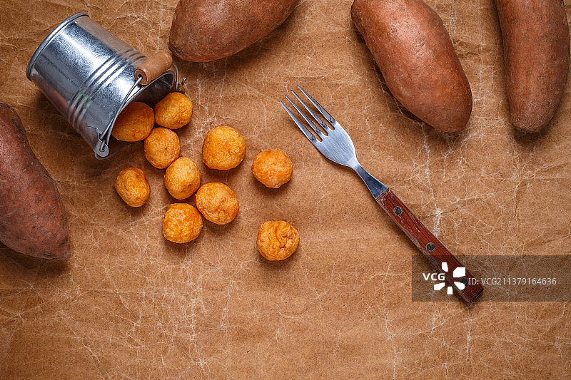 红薯奶酪球图片素材