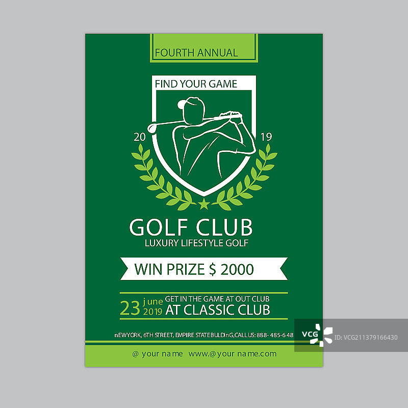 高尔夫宣传单模板3图片素材
