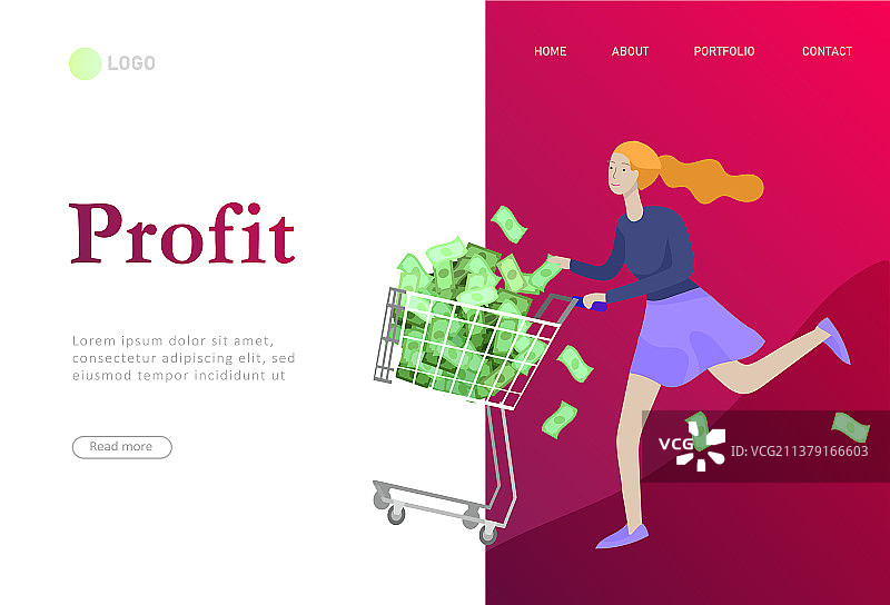 快乐人群金融主题着陆页模板图片素材