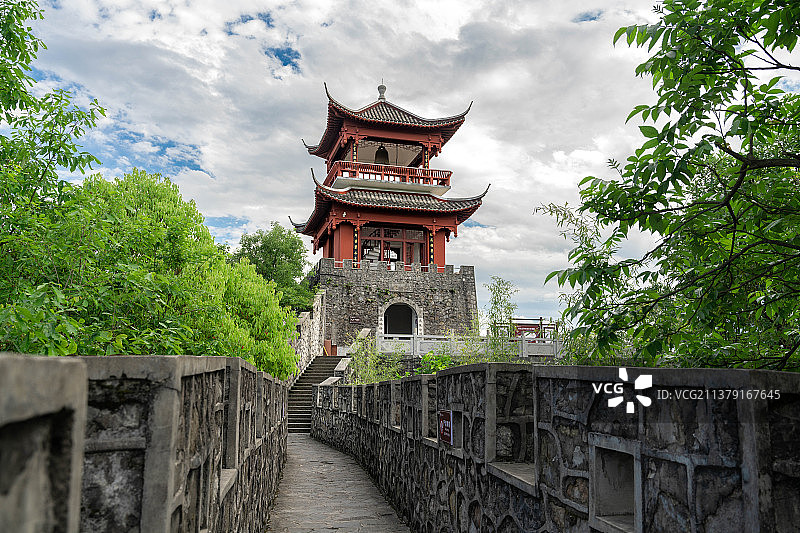 恩施土司城古建筑景色图片素材