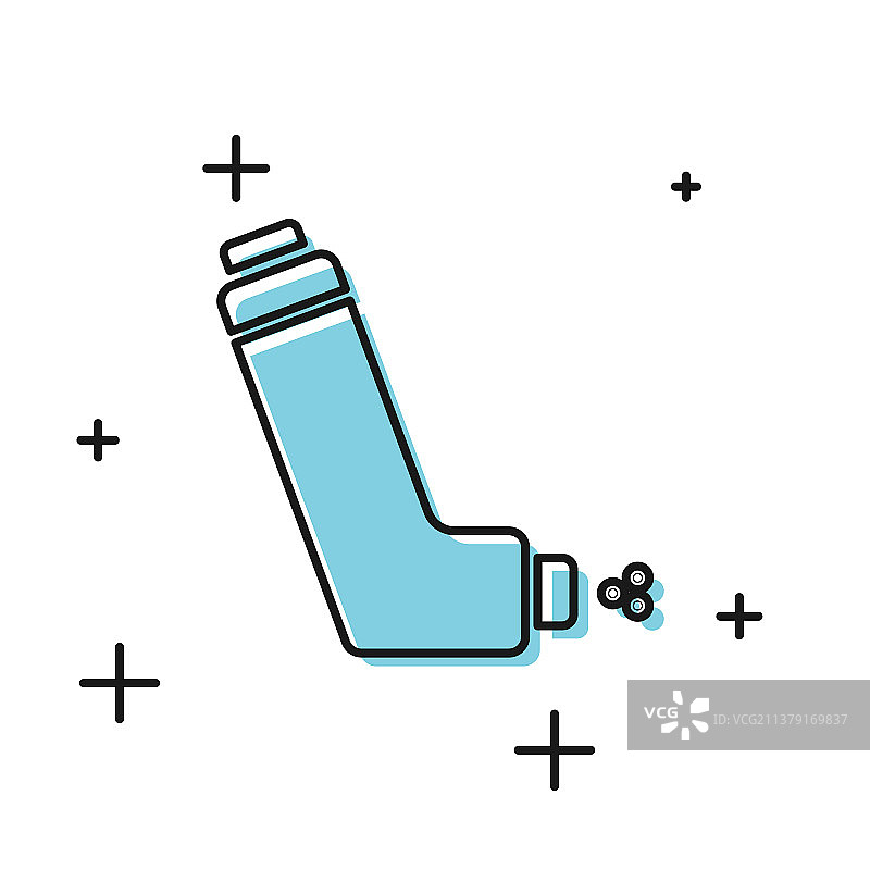 白色背景上的黑色吸入器图标图片素材