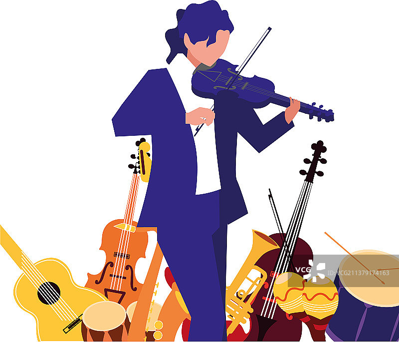 演奏乐器的音乐家男人图片素材