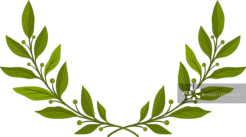 半圆形树枝花环图片素材