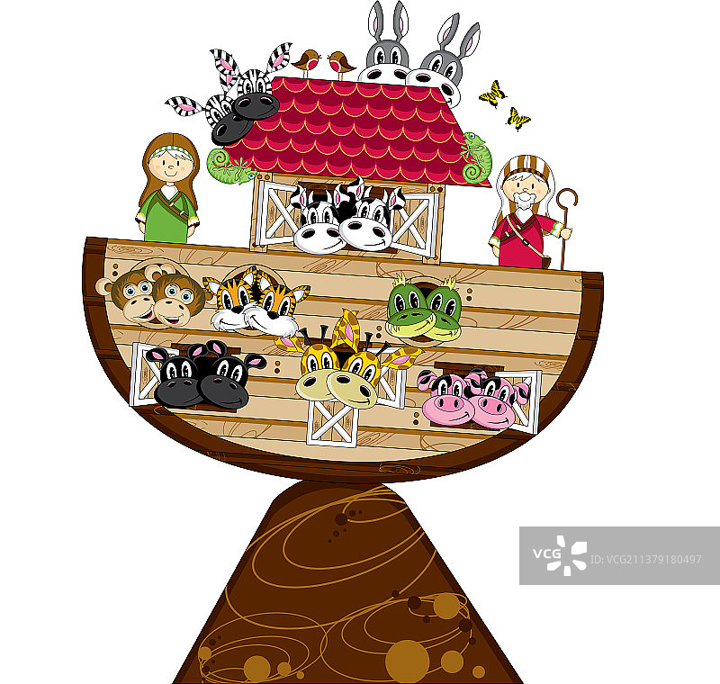 诺亚方舟与动物图片素材
