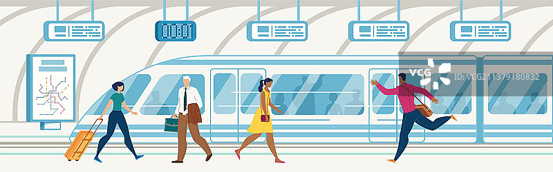 城市地铁站台上的乘客图片素材