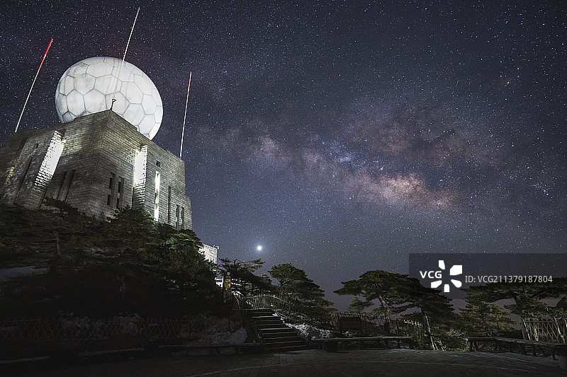 黄山光明顶银河星空图片素材