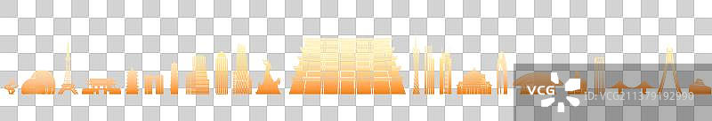 中国城市插画建筑科技概念抽象背景图片素材