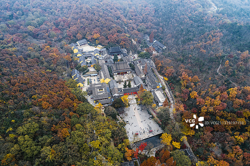 南京栖霞寺秋天图片素材