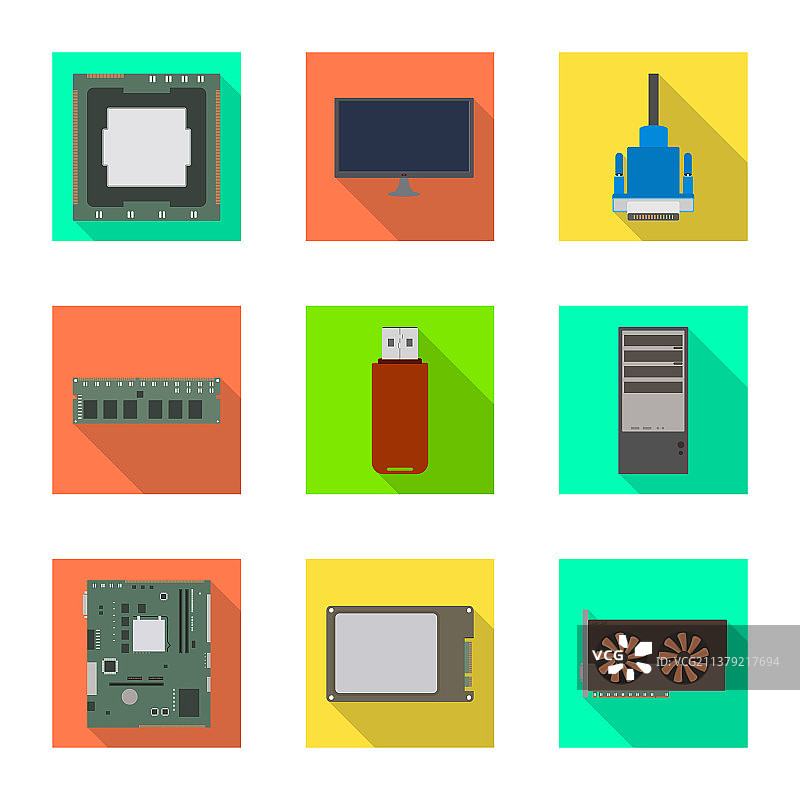 设计配件和设备图标集图片素材