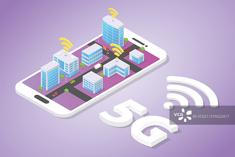 智慧城市建筑5G网络技术图片素材