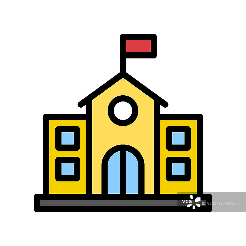 返校季填充设计图标图片素材