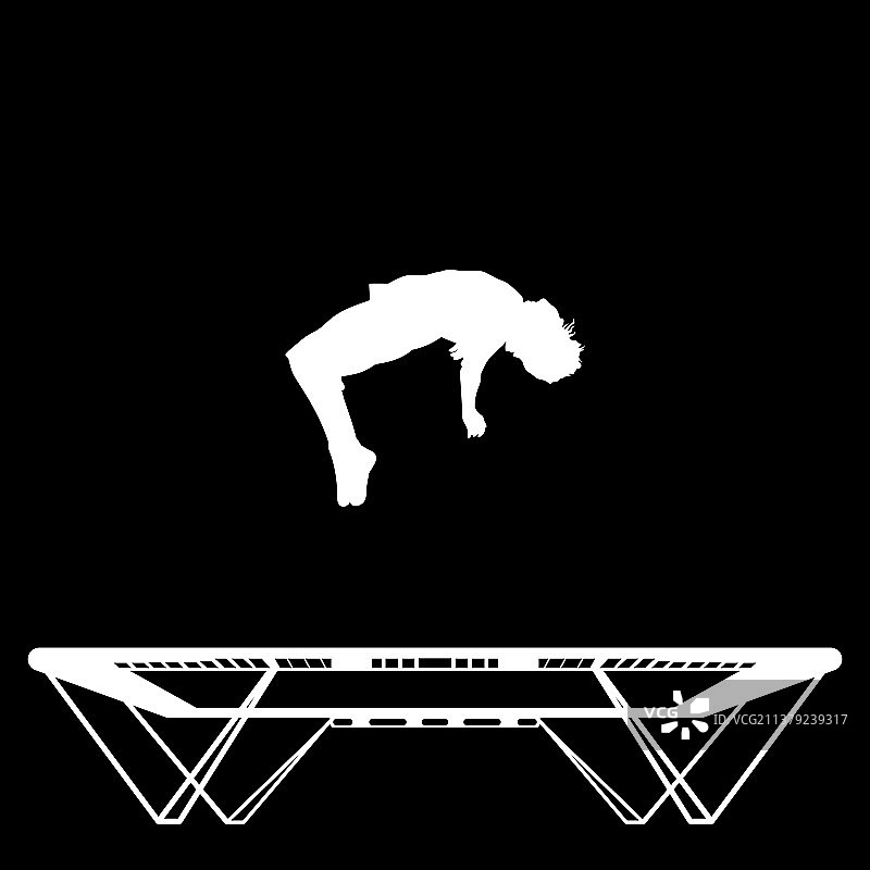 在……上做后空翻的运动员轮廓图片素材