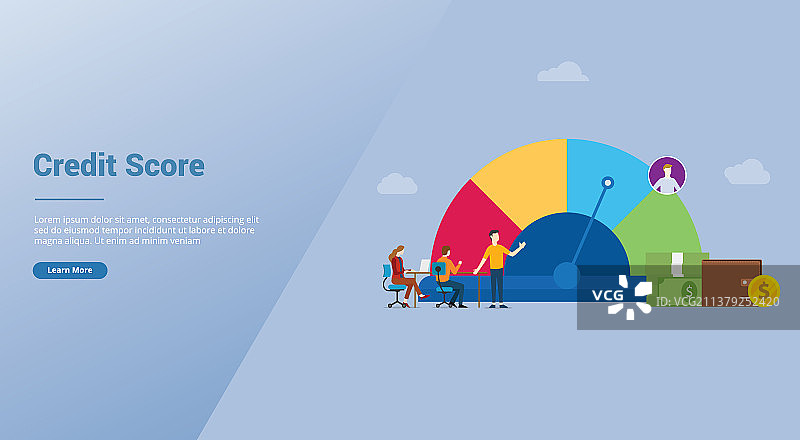 用于个人资料的信用评分业务概念图片素材
