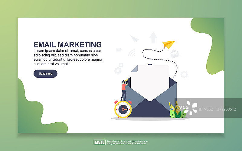 现代电子邮件营销着陆页模板图片素材