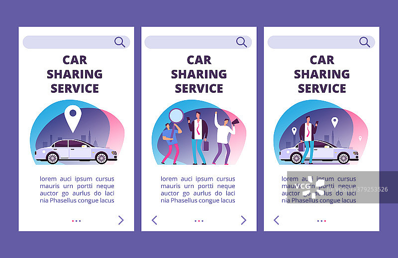 汽车共享服务APP页面图片素材