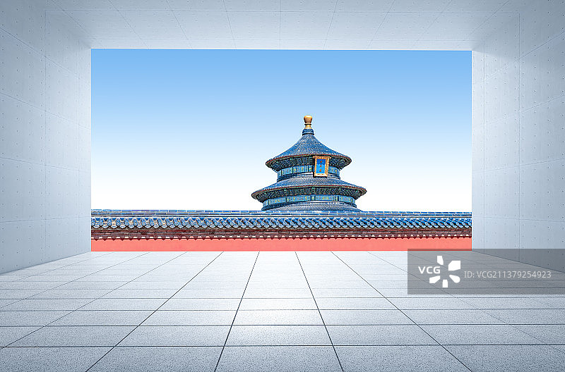 北京天坛祈年殿道路平台图片素材