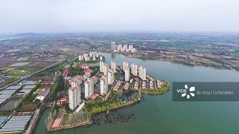 俯瞰扬州天乐湖图片素材