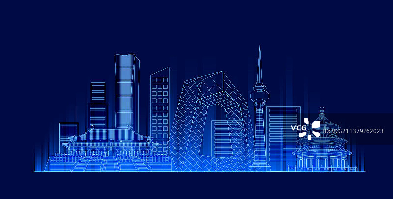 北京城市科技插画图片素材