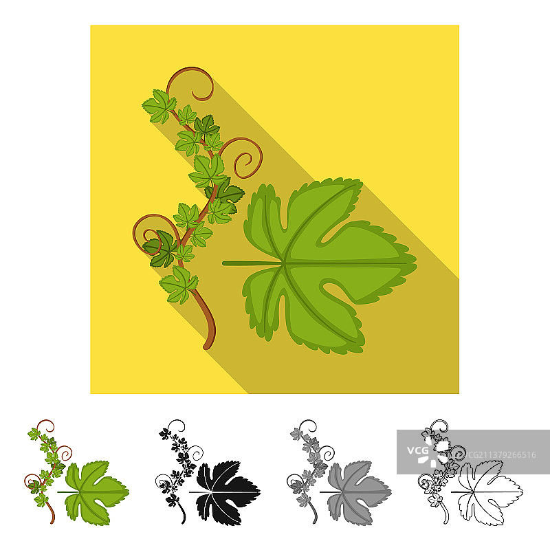 葡萄与叶子标志设计图片素材