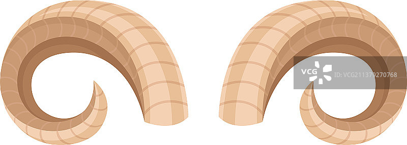 浅棕色盘羊角图片素材