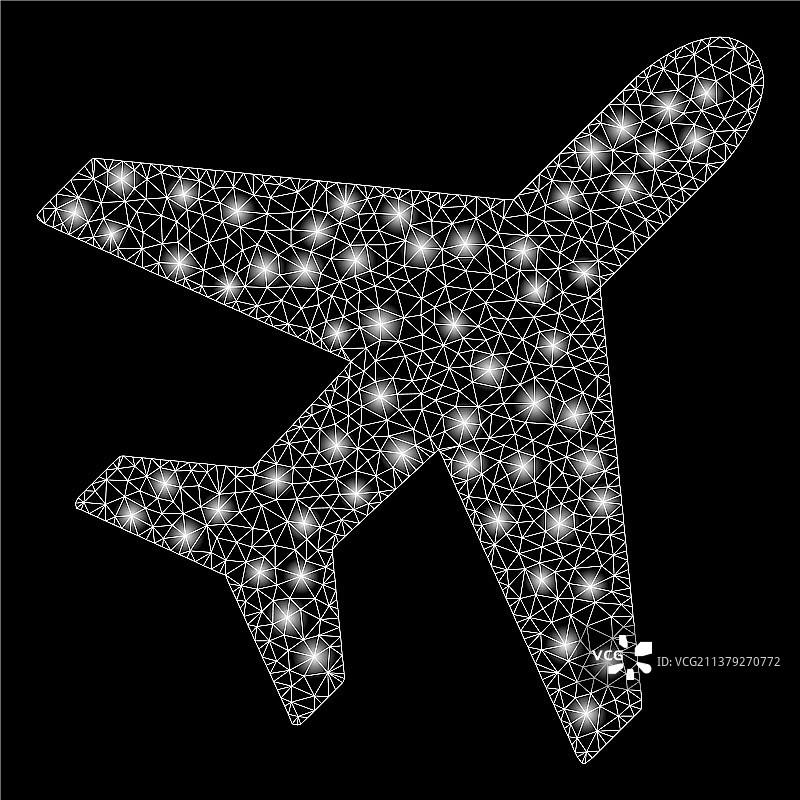 带闪光点的闪光网格飞机图片素材
