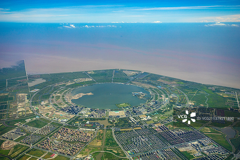 上海市浦东新区-滴水湖图片素材