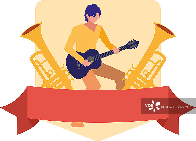 演奏古典吉他的音乐人图片素材