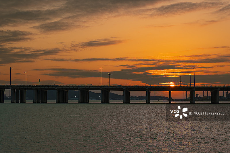 日落沿海高速图片素材