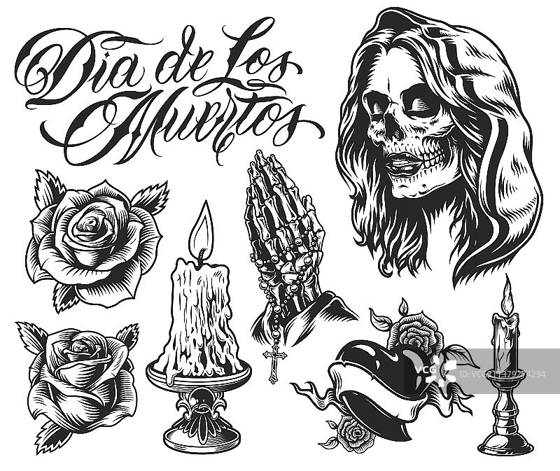 亡灵节元素合集图片素材