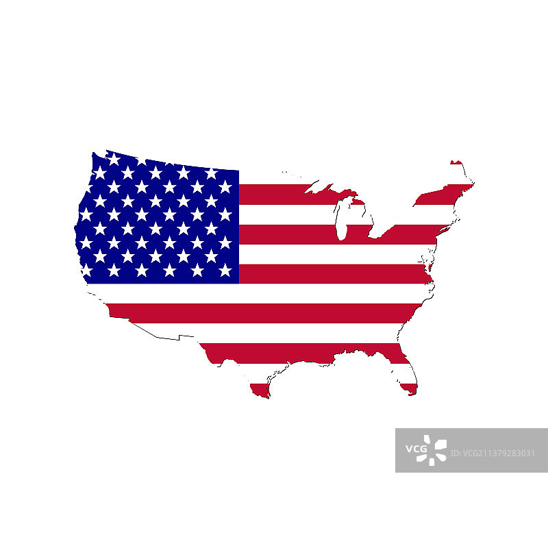 带有国旗的美国地图图片素材