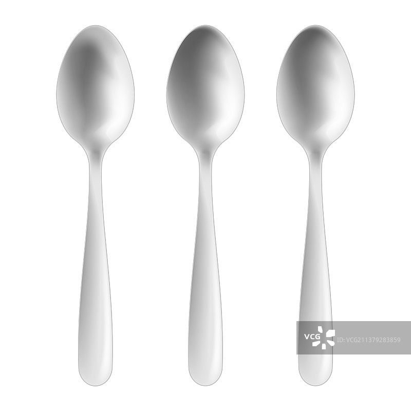 逼真的金属勺子图片素材