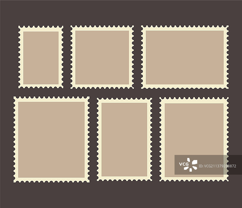 空白邮票边框集图片素材