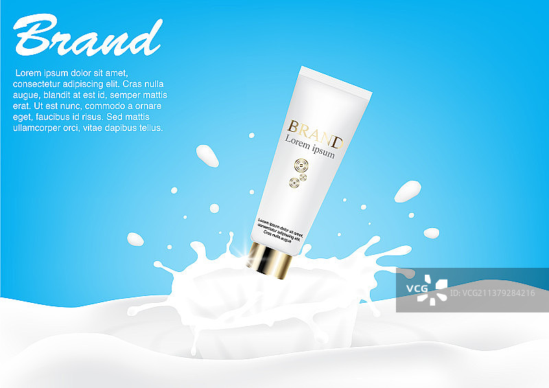 化妆品广告牛奶飞溅概念图片素材