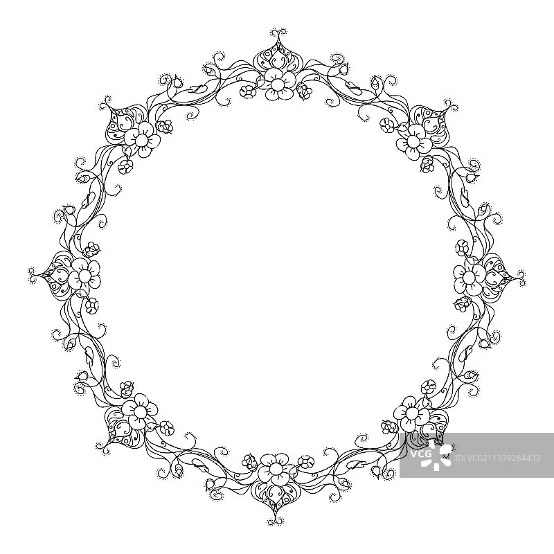 花卉装饰框架花环图片素材