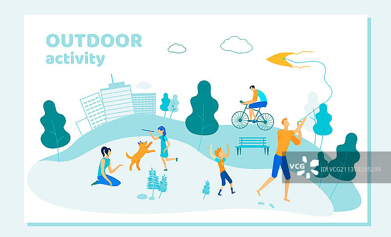 男女和小孩子们在户外度过时光图片素材