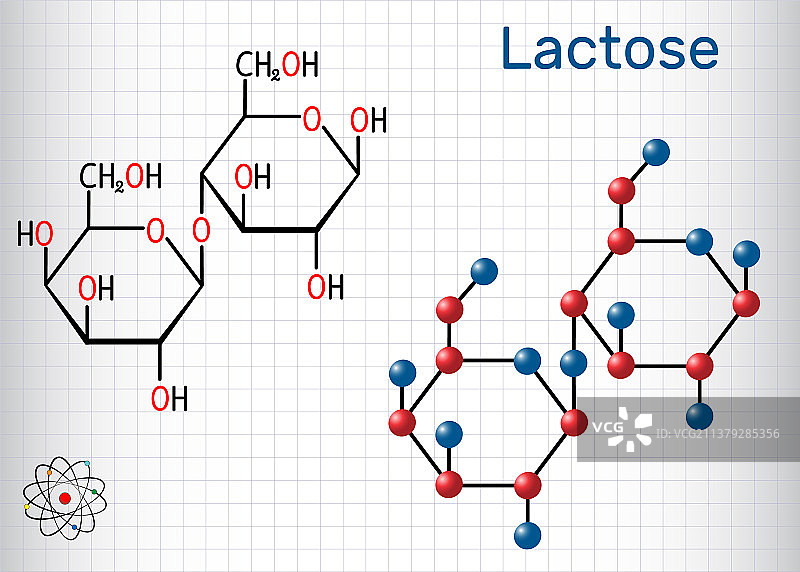 乳糖分子结构示意图图片素材