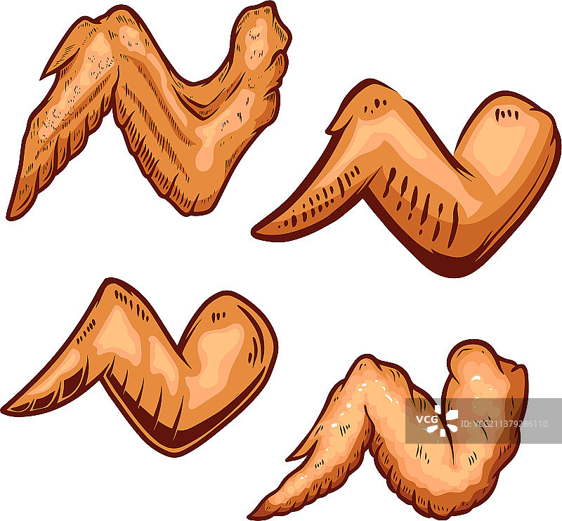 白色背景上的炸鸡翅图片素材