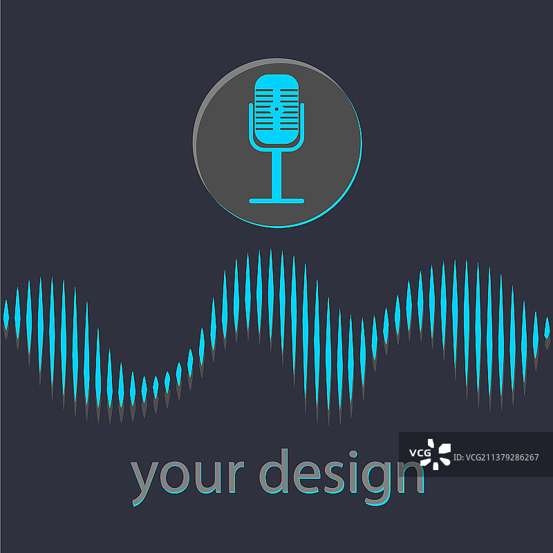 语音识别麦克风按钮概念图片素材