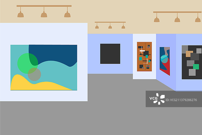 现代艺术博物馆画作图片素材