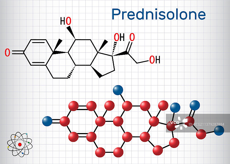 泼尼松龙分子是皮质类固醇图片素材