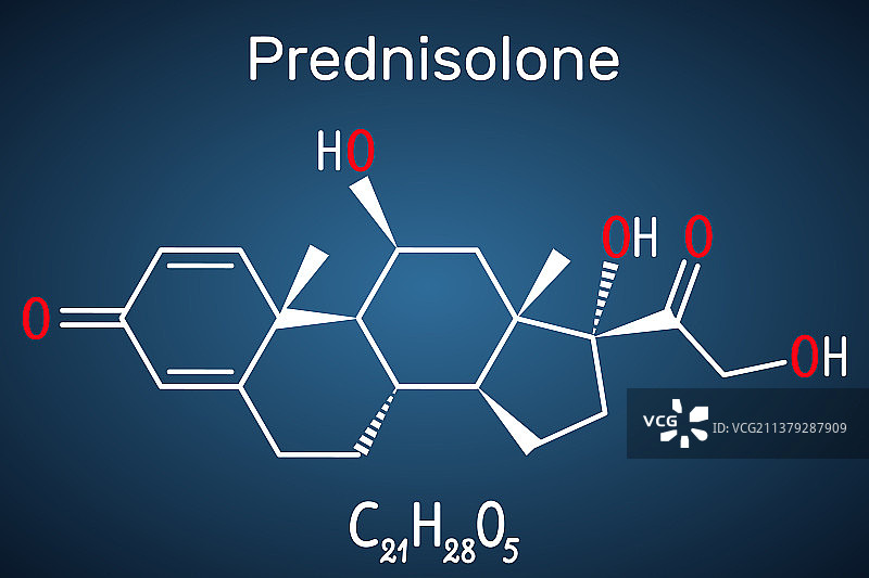 泼尼松龙分子是皮质类固醇图片素材
