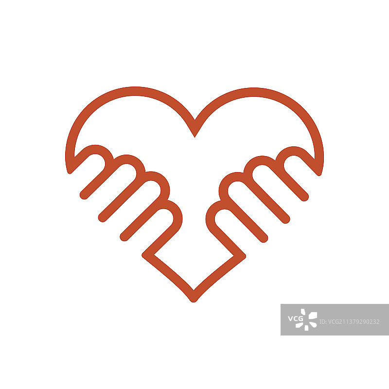 白色背景上手捧心形图片素材