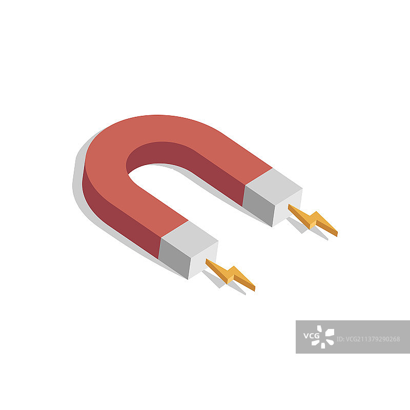 白色背景上具有磁力的磁铁图片素材